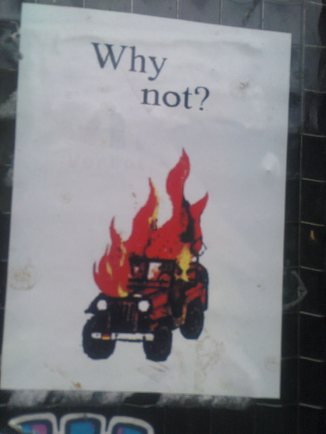 warum nicht warum auto brand randale 